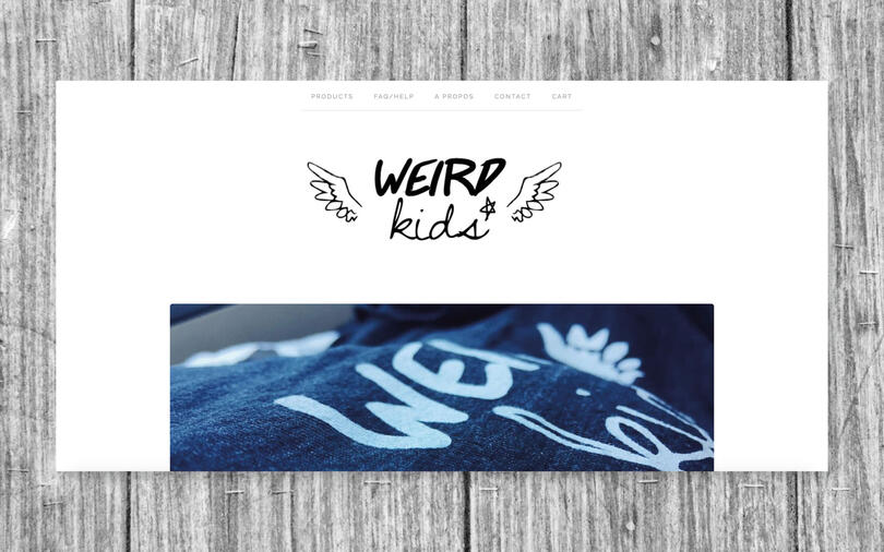 Création d'un site web marchand pour Weird Kids (projet personnel, 2015)